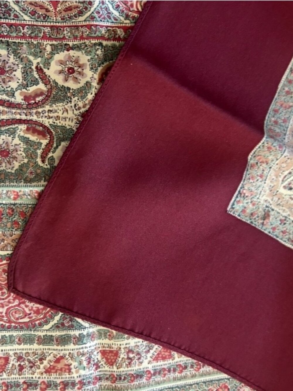 Beautiful Liberty of London Burgandy Silk Scarf Made in England - Picture 5 of 9